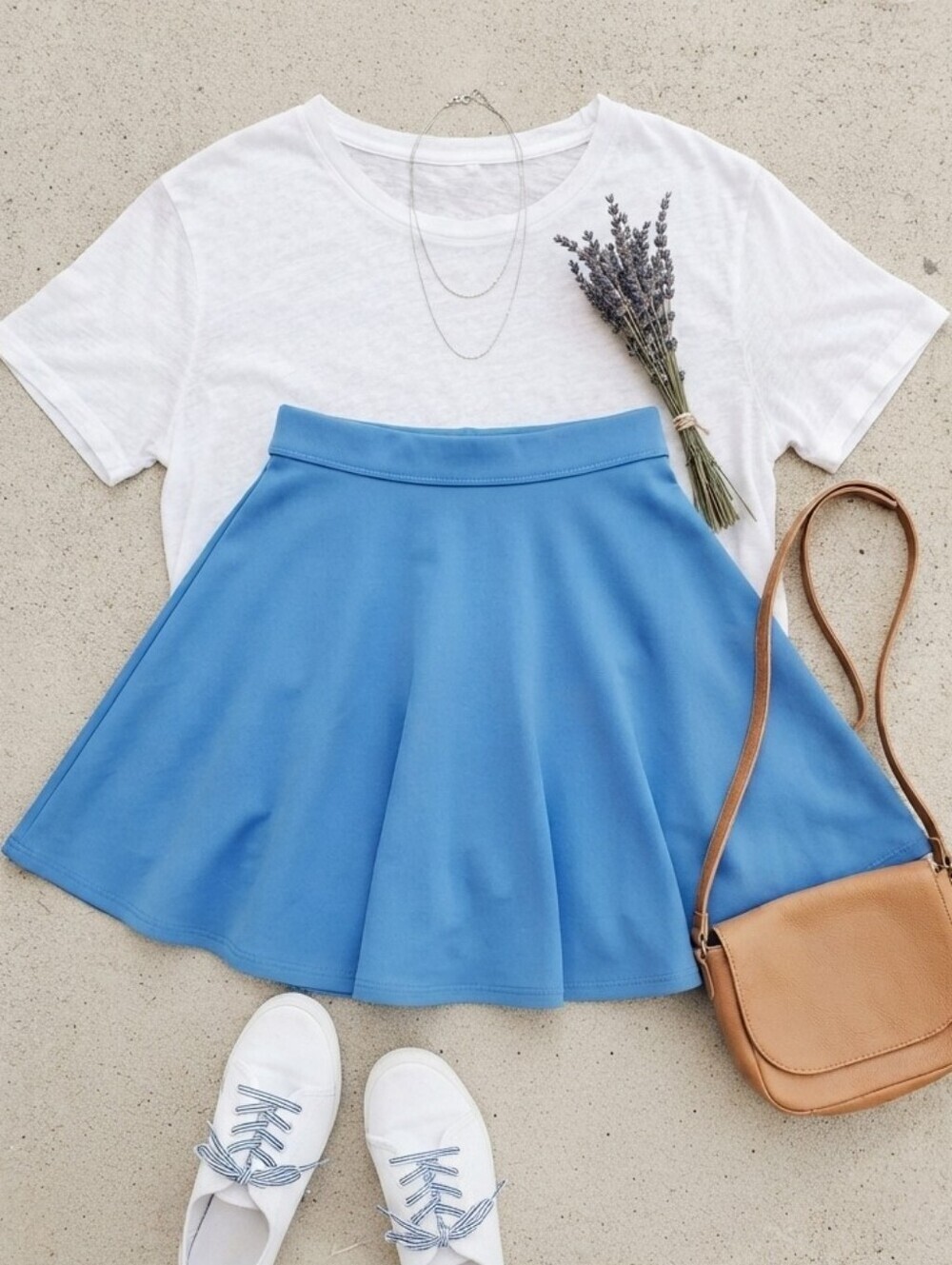 Hollister Blue Stretch Flowy Circle Skater Skirt